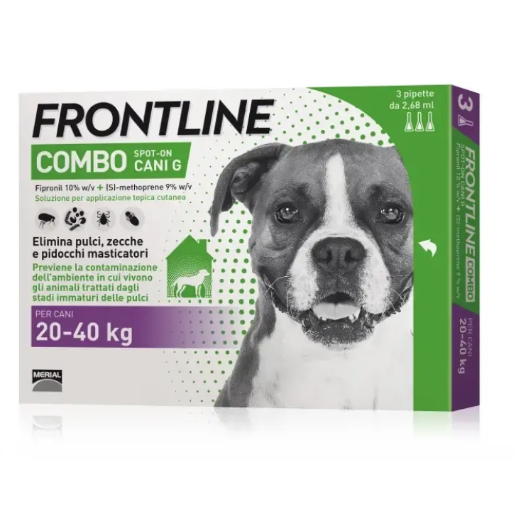 FRONTLINE COMBO Spot On  Cani Grandi 3 pipette 2,68 ml