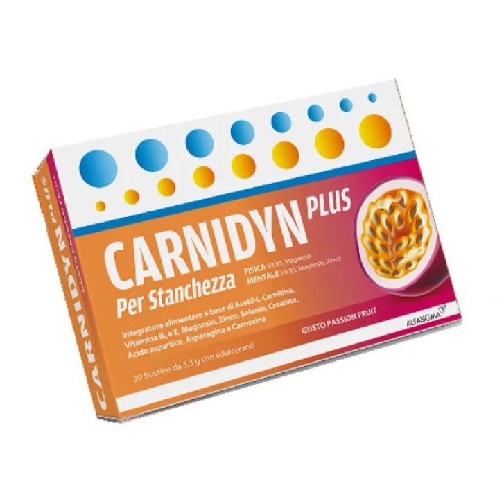 Carnidyn Plus Integratore Energetico Passion Fruit Senza Glutine Bustine 5,3g - Alfasigma