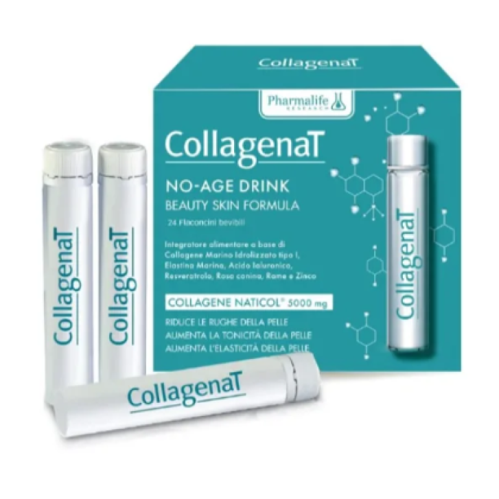 Collagenat No-Age Integratore Liquido per Pelle con Acido Ialuronico 10x25ml - PHARMALIFE