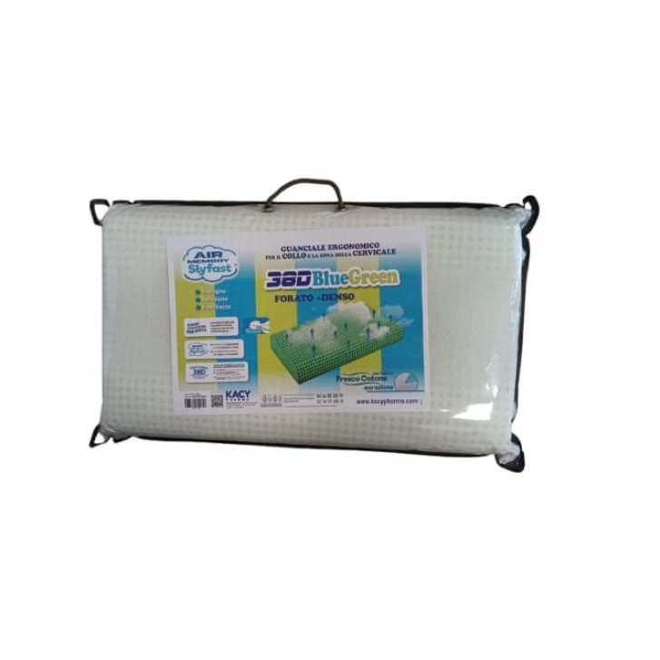 GUANCIALE AIR MEMORY SLYFAST 38D BLUEGREEN plus doppia onda forato +denso
