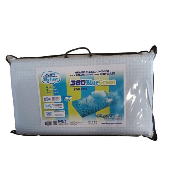 GUANCIALE AIR MEMORY SLYFAST 38D BLUEGREEN doppia onda forato LEGGERO