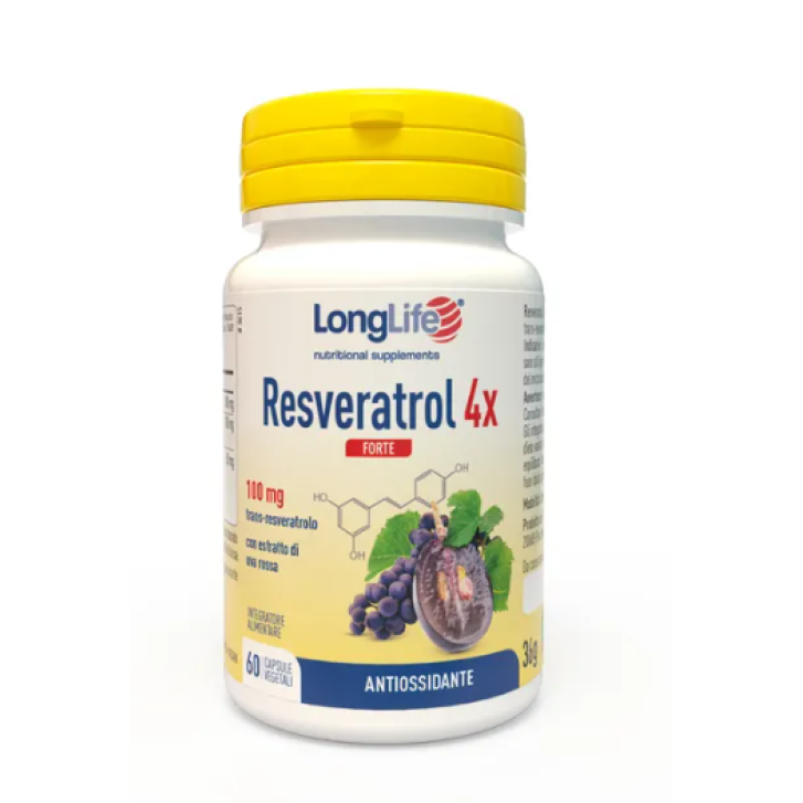 LONGLIFE RESVERATROL 4X integratore trans resveratrolo 60 capsule