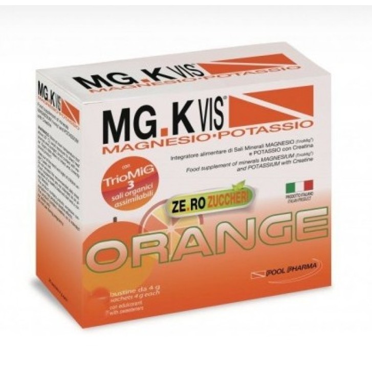 MG.K Vis Integratore Energetico Magnesio e Potassio Zero Zuccheri Arancia 15 Bustine