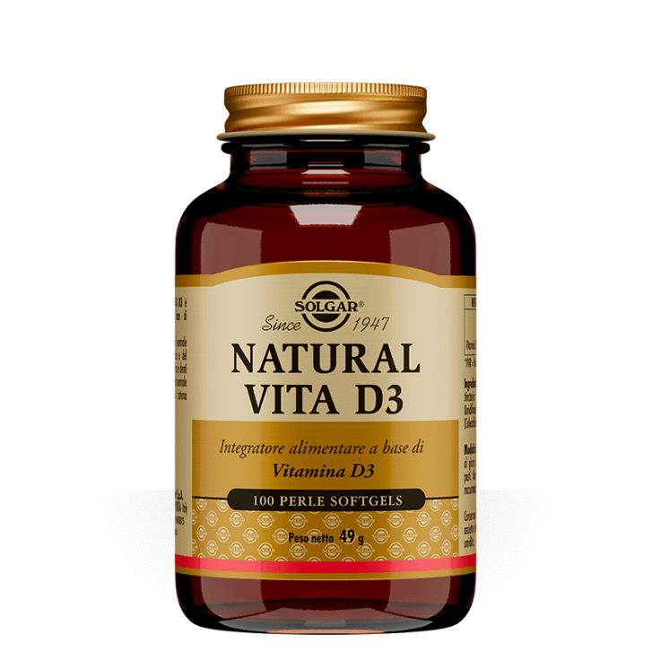 Solgar Natural Vita vitamina D3 100 Perle integratore alimentare 