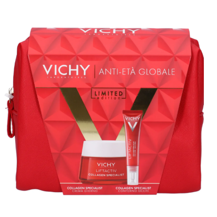 Vichy Liftactiv Pochette Regalo per un effetto Anti-Età Global con Crema Giorno Liftactiv Collagen Specialist 50 ml + Contorno Occhi 15 ml