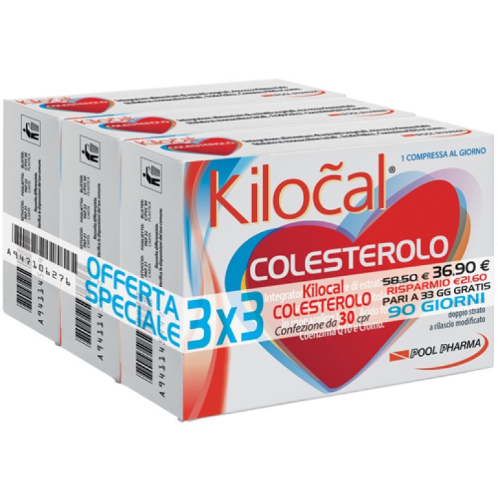 KILOCAL COLESTEROLO 3 X 30 COMPRESSE confezione tripla