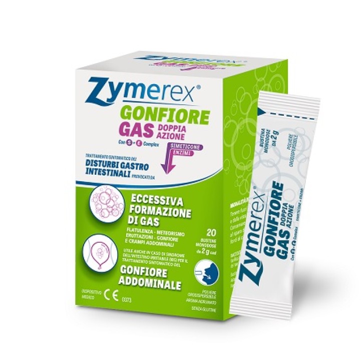 ZYMEREX GAS DOPPIA AZIONE CON S+E COMPLEX 20 BUSTINE MONODOSE DA 2 G