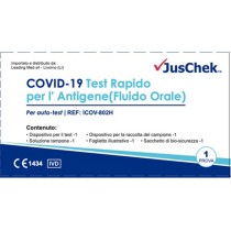 TEST ANTIGENICO RAPIDO COVID-19 JUSCHEK AUTODIAGNOSTICO DETERMINAZIONE QUALITATIVA ANTIGENI SARS-COV-2 IN CAMPIONI SALIVARI MEDIANTE IMMUNOCROMATOGRAFIA