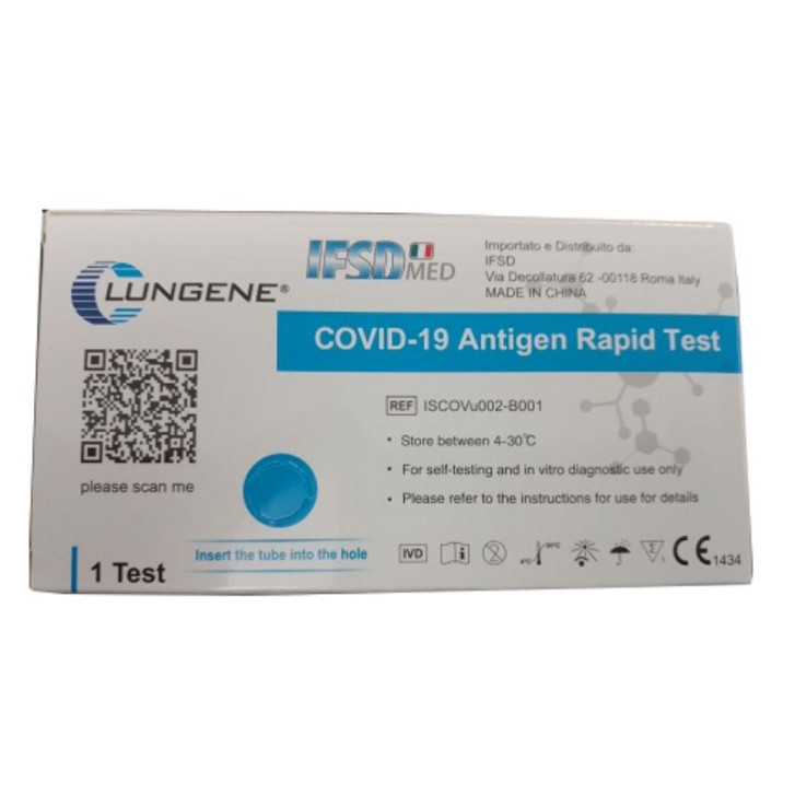 TEST ANTIGENICO RAPIDO COVID-19 CLUNGENE AUTODIAGNOSTICO DETERMINAZIONE QUALITATIVA ANTGENI SARS-COV-2 IN TAMPONI NASALIMEDIANTE IMMUNOCROMATOGRAFIA