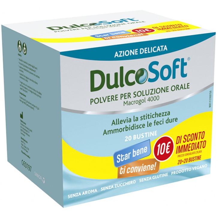 DULCOSOFT 20 bustine BIPACK 1+1 omaggio