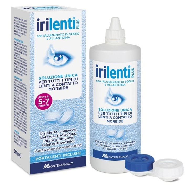 SOLUZIONE UNICA PER LENTI A CONTATTO IRILENTI 360 ML + PORTALENTI