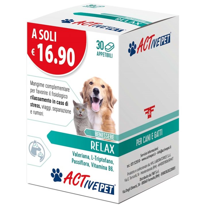V ACTIVE PET RELAX 30CPR APPETT. V ACTIVE PET RELAX 30CPR APPETT.