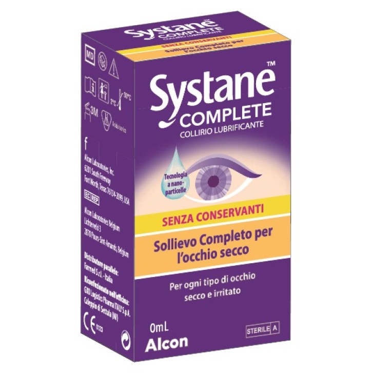 COLLIRIO LUBRIFICANTE SYSTANE COMPLETE SENZA CONSERVANTI 10ML