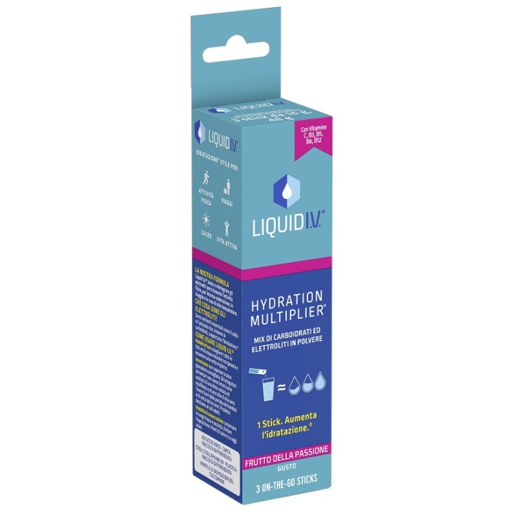 LIQUID IV HYDRATION MULTIPLIER FRUTTO DELLA PASSIONE 3 ON-THE-GO STICKS DA 12 G