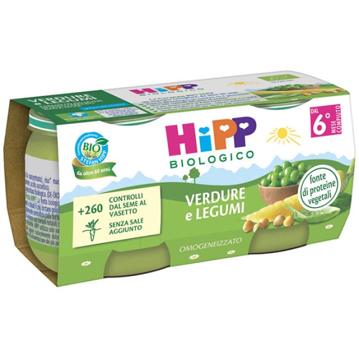 HIPP OMOG BIO VERD/LEGUMI 2X80GR