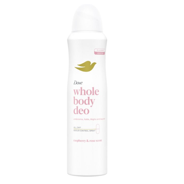 DOVE WBD RASPBE&ROSA SPR 150ML