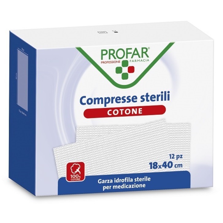 GARZA IDROFILA PROFAR COMPRESSA STERILE 18X40 CM 12 PEZZI GARZA IDROFILA PROFAR COMPRESSA STERILE 18X40 CM 12 PEZZI