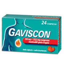 GAVISCON 24 compresse masticabili 250 mg + 133,5 mg gusto fragola