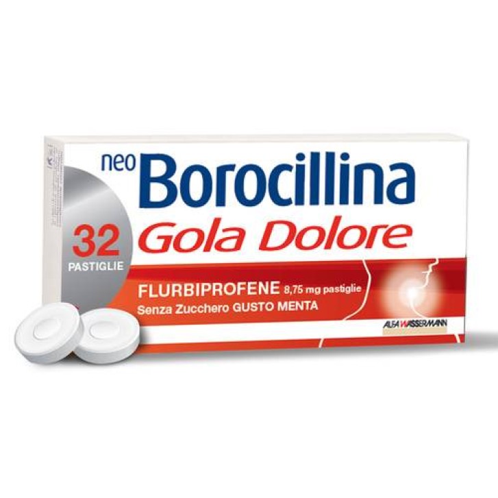 NEOBOROCILLINA GOLA DOLORE 32 pastiglie 8,75 mg menta senza zucchero