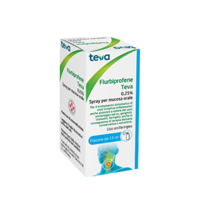 FLURBIPROFENE (TEVA)*spray mucosa orale 15 ml 0,25%