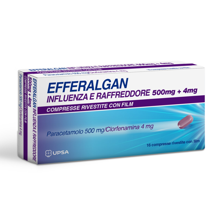 EFFERALGAN INFLUENZA E RAFFREDDORE*16 cpr riv 500 mg + 4 mg