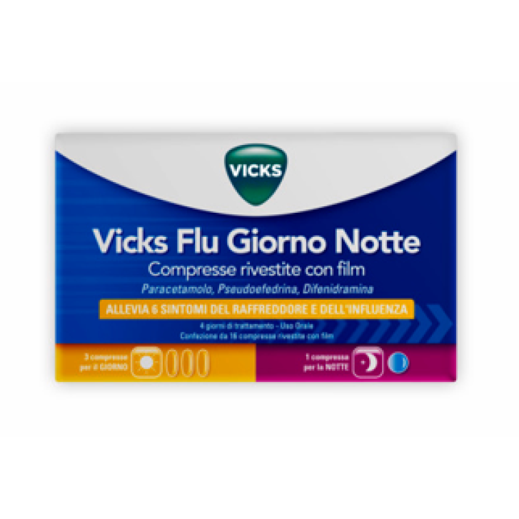 VICKS FLU GIORNO NOTTE*12+4CPR