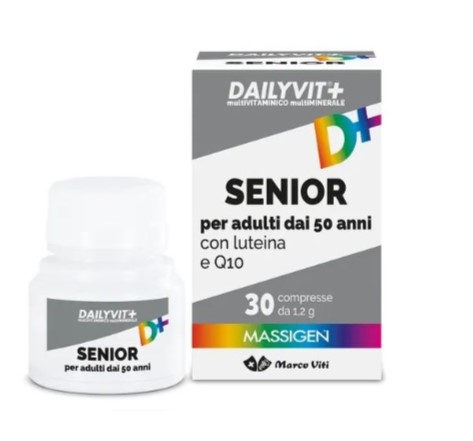 Massigen Senior Integratore Multivitaminico e Multiminerale con Coenzima Q10 e Luteina 30 Compresse - Massigen