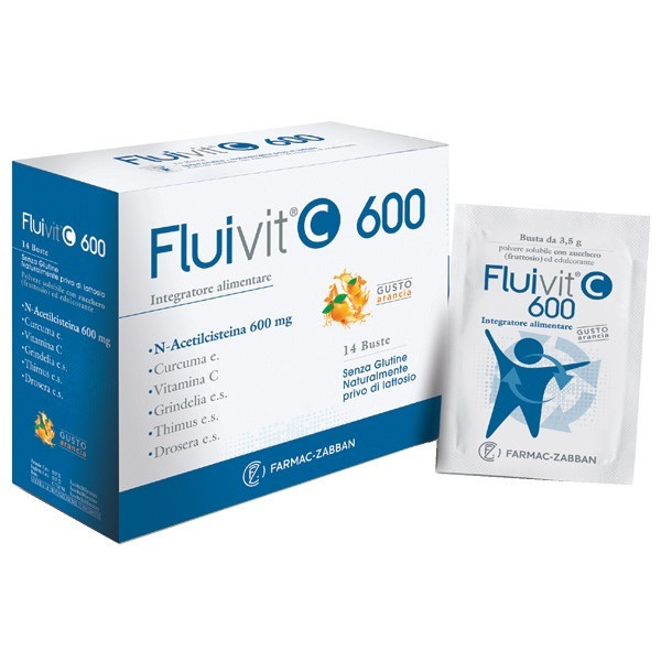 Fluivit C 600 Integratore Per Vie Respiratorie 14 Bustine - Immagine 6