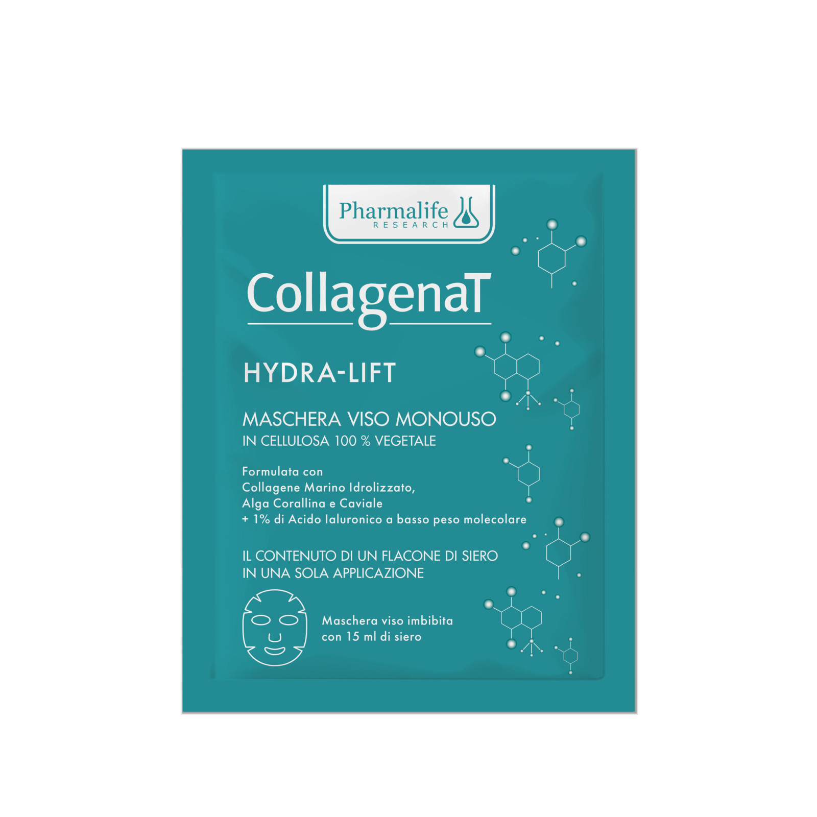 Pharmalife Research Collagenat Hydra Lift Maschera Monouso Per Idratazione Bustina 15 Ml - Immagine 4