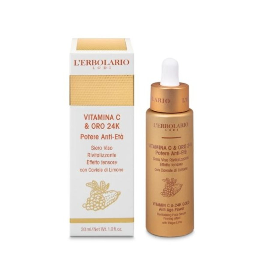 L'erbolario Siero Viso Antietà Alla Vitamina C E Oro 24K 30 Ml - Immagine 3