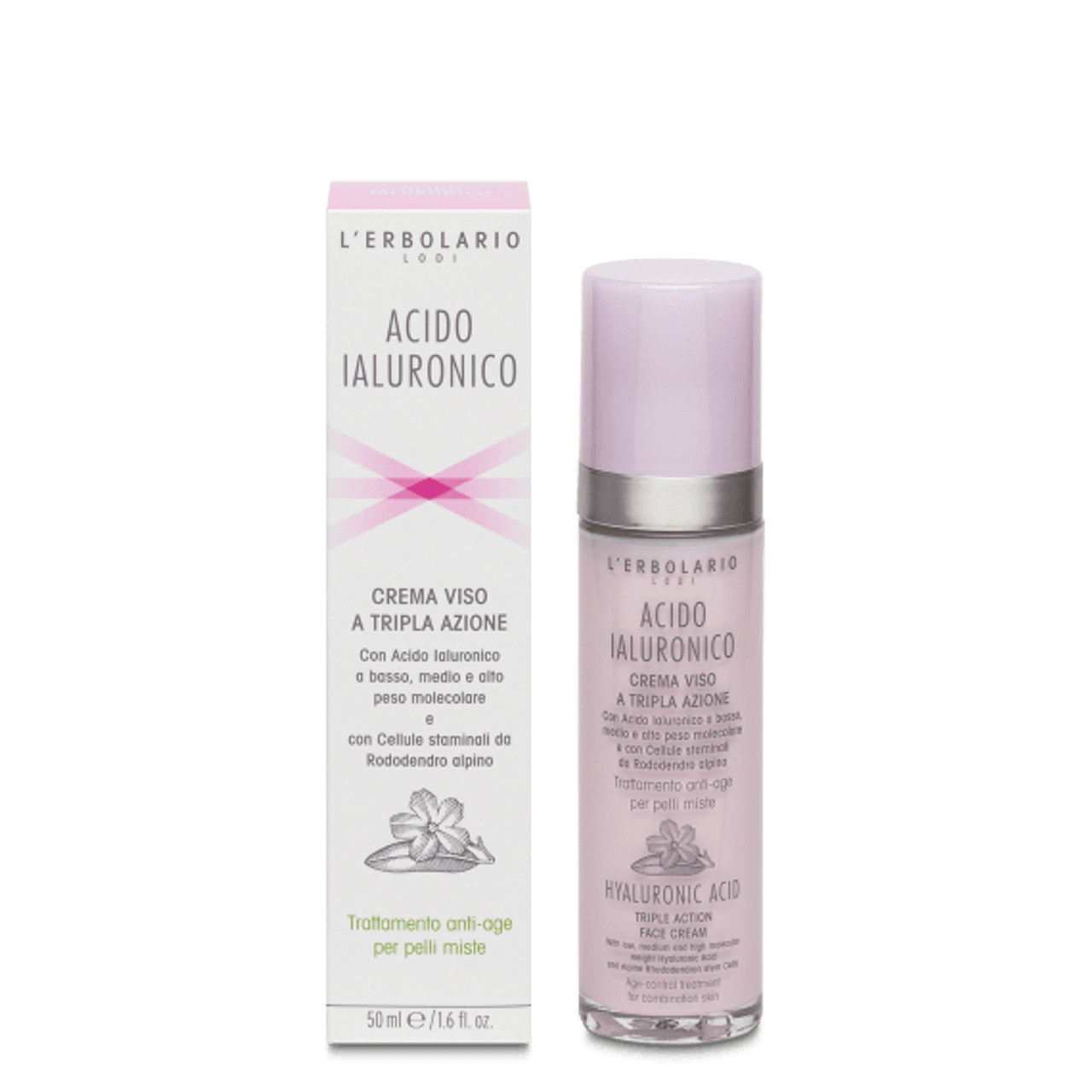 L'erbolario Crema Acido Ialuronico Viso A Tripla Azione Trattamento Antiage Pelli Miste 50 Ml - Immagine 3