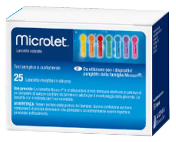 Microlet Lancette Pungidito Colorate Rivestite in Silicone 25 Pezzi - Ascensia