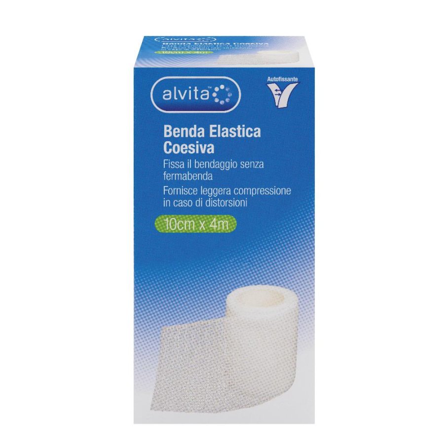 Alvita Benda Elastica Coesiva Autoadesiva, 10X4cm - Immagine 3