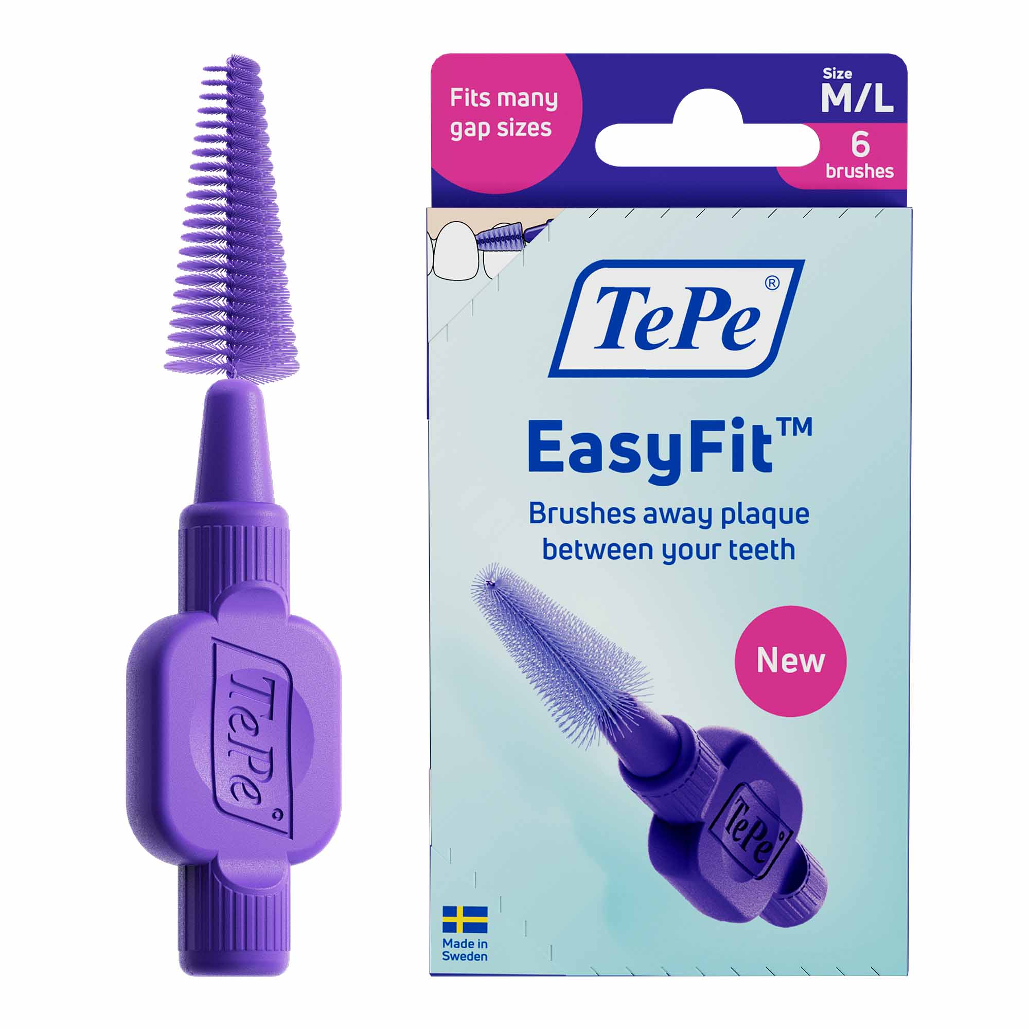 TePe EasyFit Scovolino Conico per Pulizia Interdentale Delicata 6 Pezzi - TEPE PRODOTTI IG.ORALE Srl