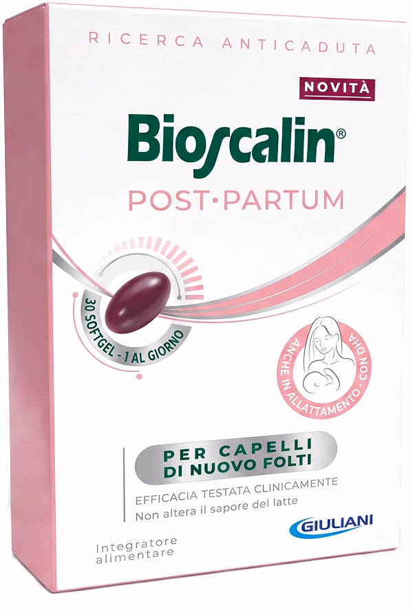 Bioscalin Post Partum Integratore per Capelli con Biotina Collagene e DHA 30 Softgel - Bioscalin