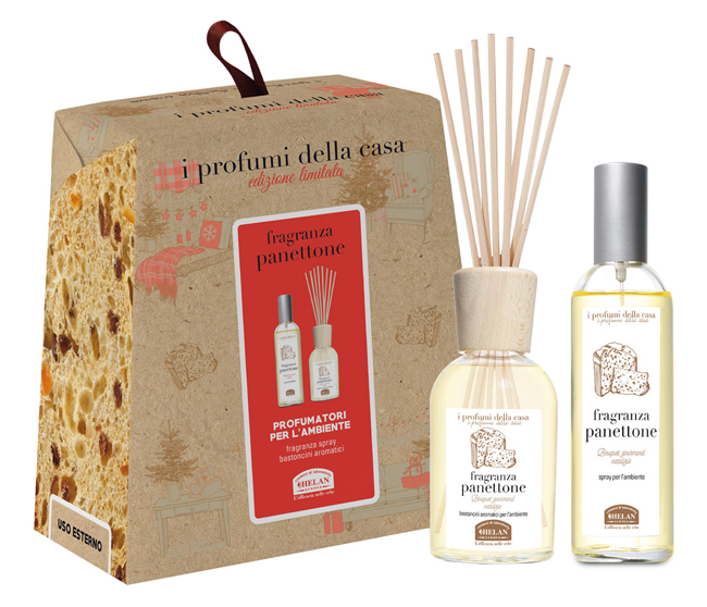 Profumi Casa Set Panettone con Spray 100 ml e Bastoncini Aromatici - Helan