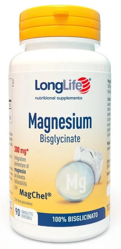 Longlife Srl Integratore Long Life Magnesium Bisglicinato, 90 Tavolette - Immagine 4