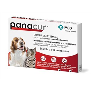 Panacur 250 Mg 10 Compresse Antielmintici per Cani e Gatti - MSD Animal Health