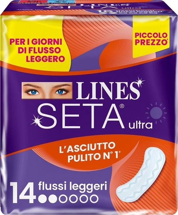 8 Pacchi (112 Assorbenti) Lines Seta Ultra Flussi Leggeri ipoallergenico - Immagine 5