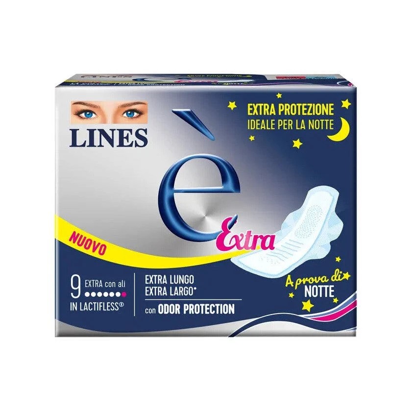Lines - È Extra Assorbente Notte In Lactifless Con Ali - 9 Pezzi - Immagine 4