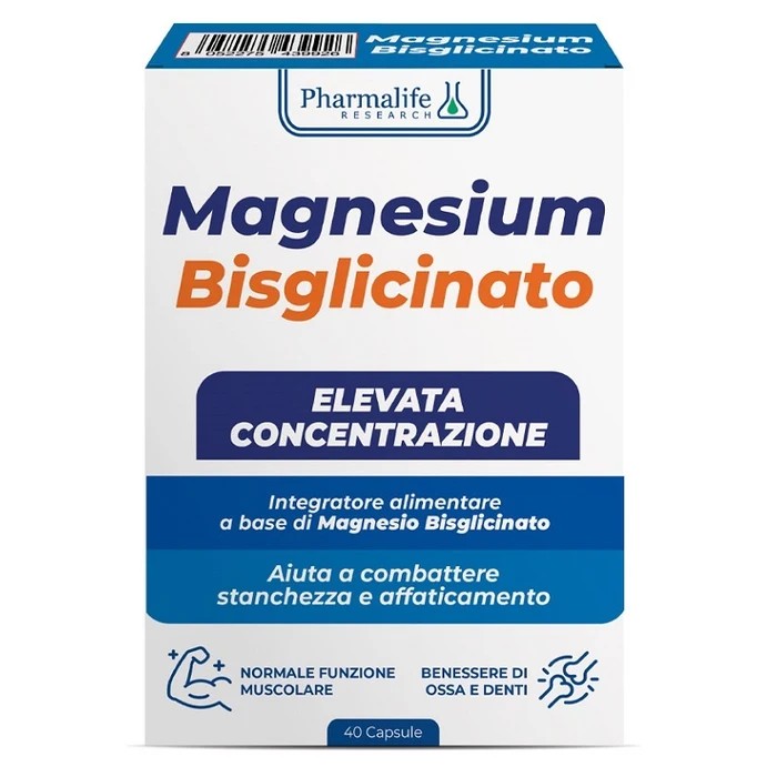 Magnesium Bisglicinato Integratore Alimentare con Magnesio 40 Capsule - Pharmalife Research