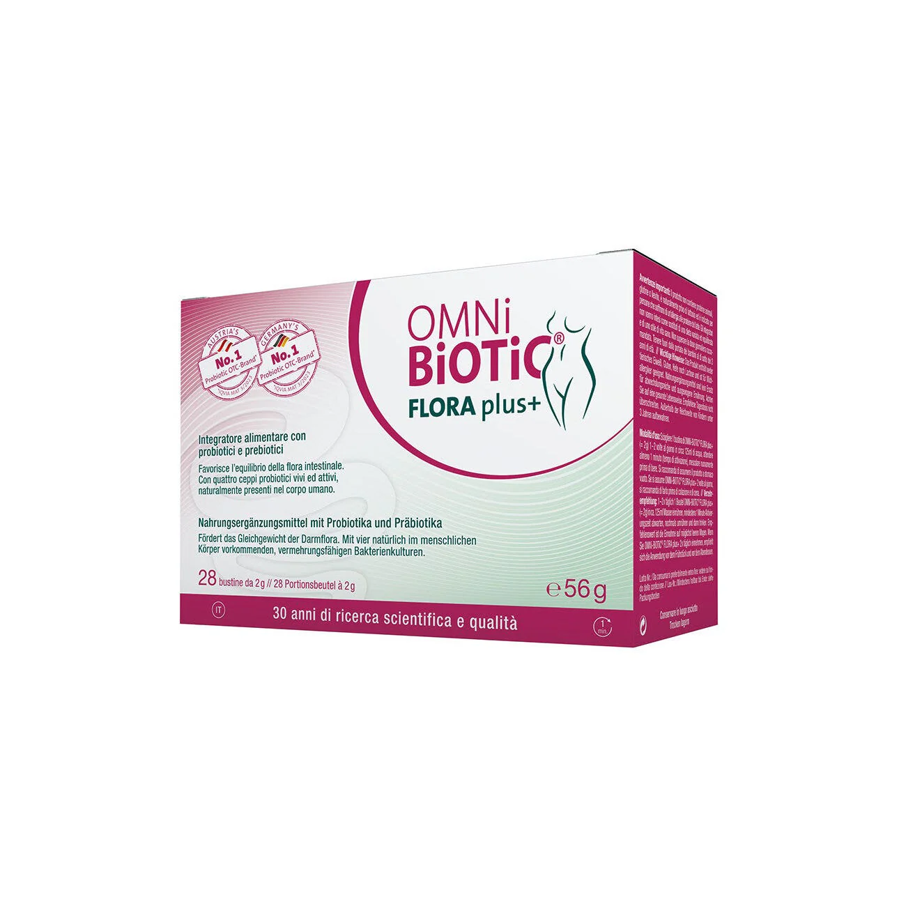 Omni Biotic Flora Plus+ Integratore Probiotici e Prebiotici 28 Bustine da 2 g - Institut Allergosan GmbH