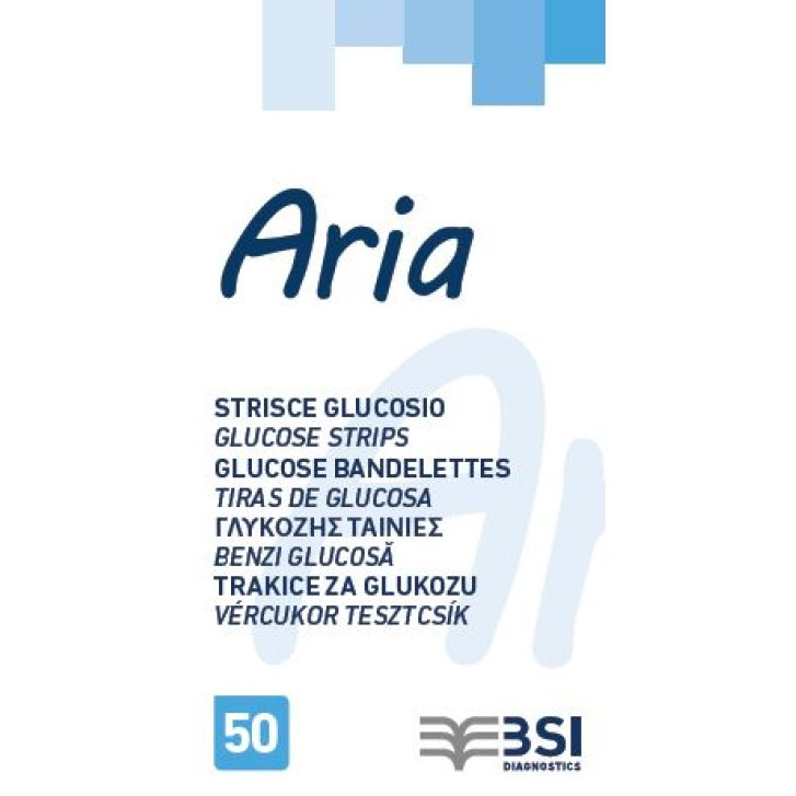 Biochemical System ARIA Strisce Reattive Glucosio 50 pezzi Alta Precisione per Glicemia