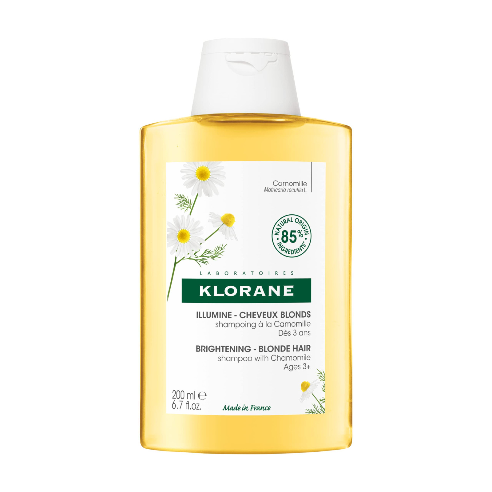 Shampoo alla Camomilla KLORANE per Capelli Biondi 200 ml Detergente Delicato