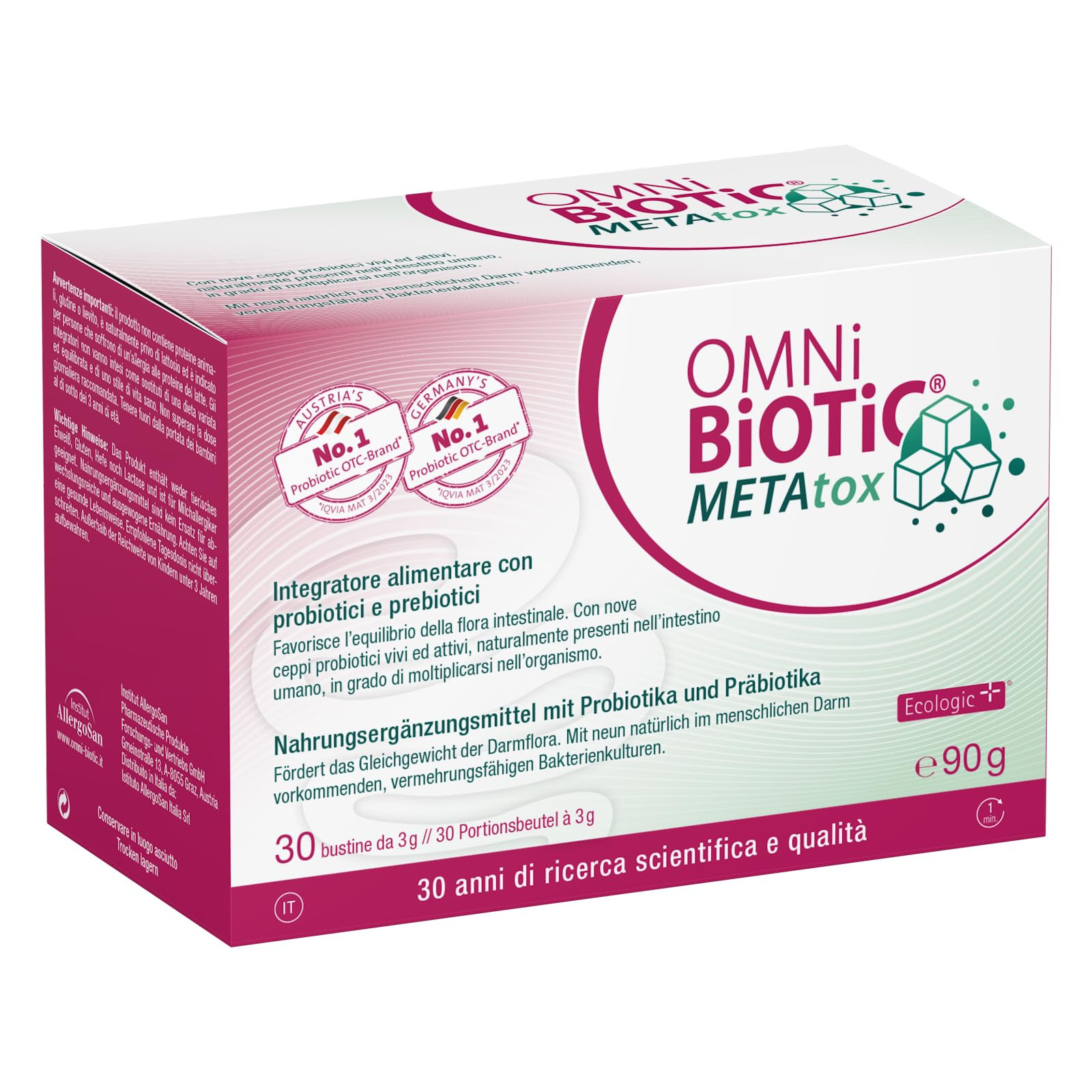OMNi BiOTiC METAtox Probiotici e Prebiotici in Polvere 30 Bustine Vegano