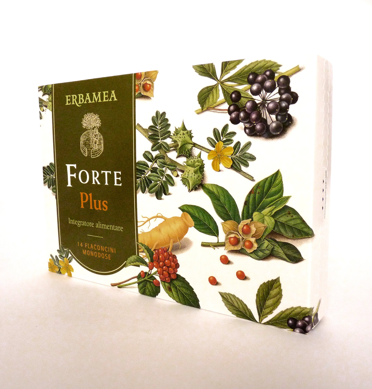 FORTE PLUS Integratore energizzante con Pappa Reale Ginseng Eleuterococco 14 Flaconcini - Erbamea