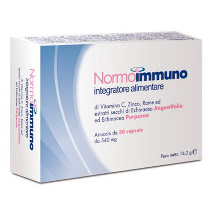 Normoimmuno Integratore Immunitario con Vitamina C Zinco e Echinacea 30 Capsule - ADL Farmaceutici