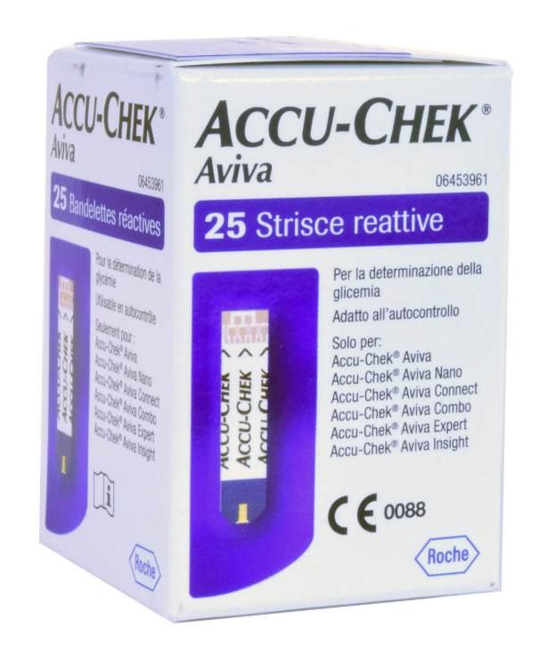 Accu-Chek Aviva Strisce Reattive per Glicemia Risultati Rapidi 25 pezzi - Roche