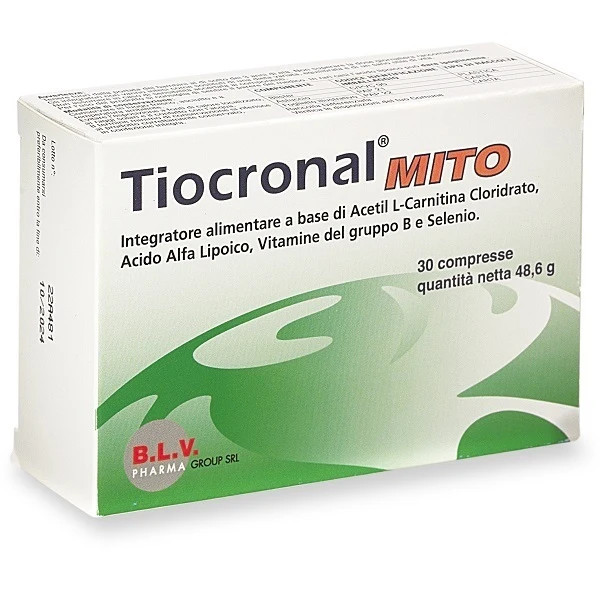 Tiocronal MITO Integratore Acetil L-carnitina e Acido Alfa Lipoico 30 compresse