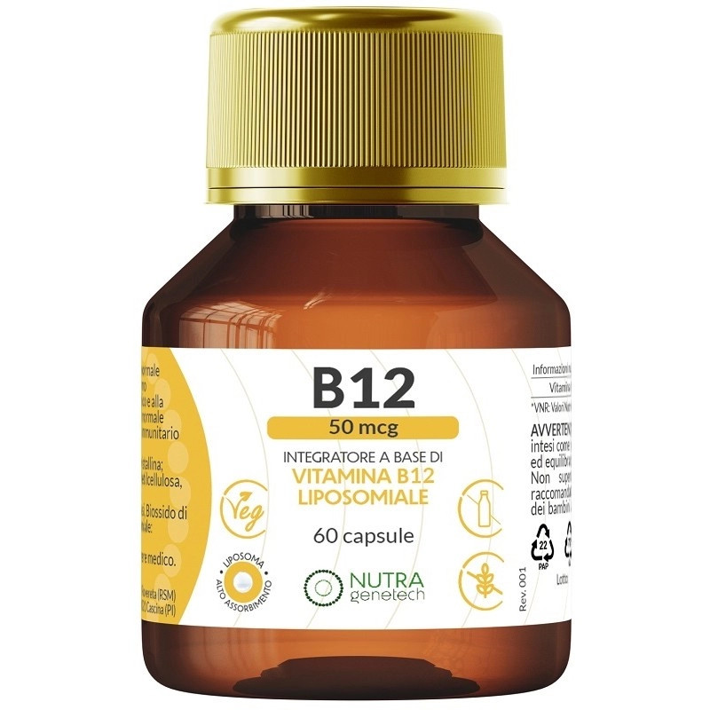 Integratore Vitamina B12 50mcg Senza Glutine e Lattosio 60 Capsule